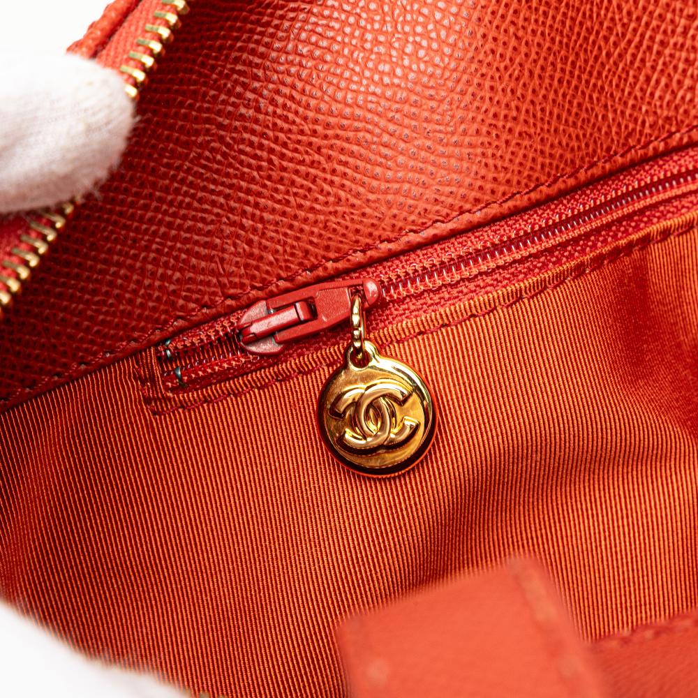 Orange Leather Chanel Tote