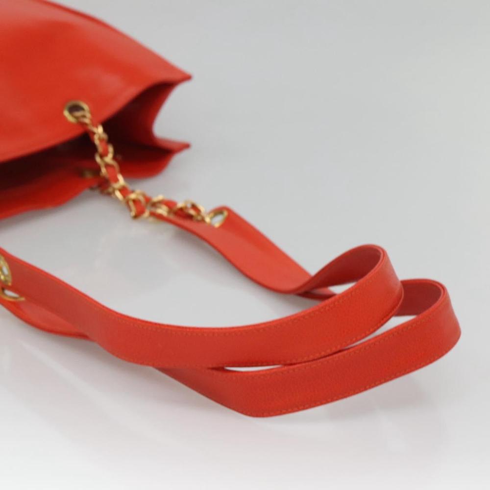 Orange Leather Chanel Tote