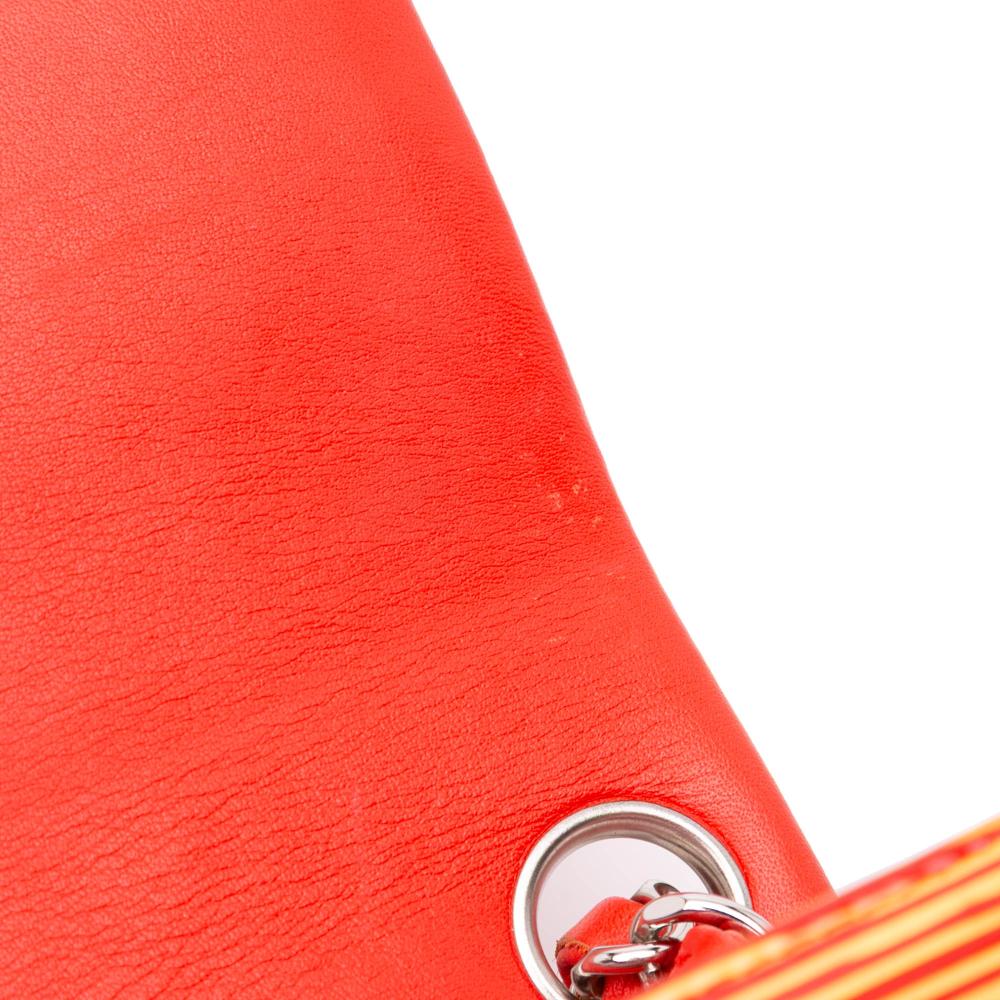 Orange Leather Chanel Crossbody Bag