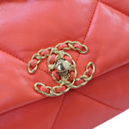 Orange Leather Chanel Flap Bag