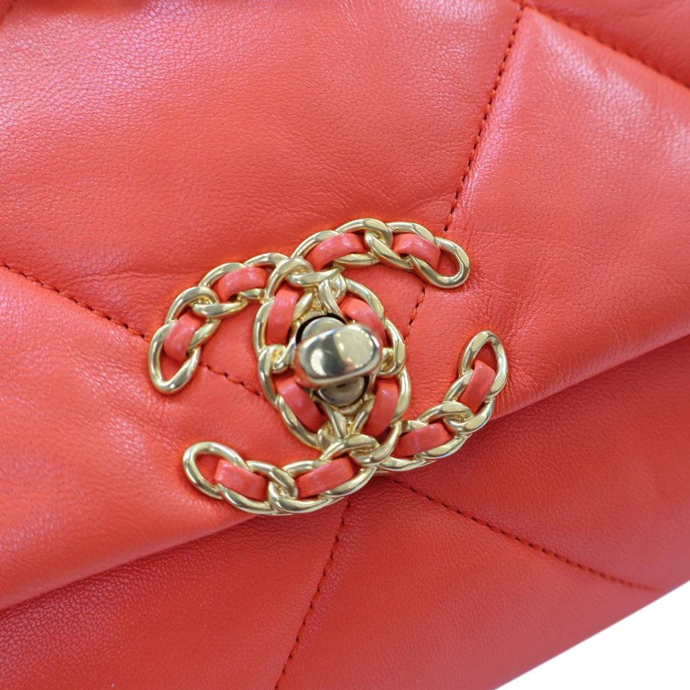 Orange Leather Chanel Flap Bag
