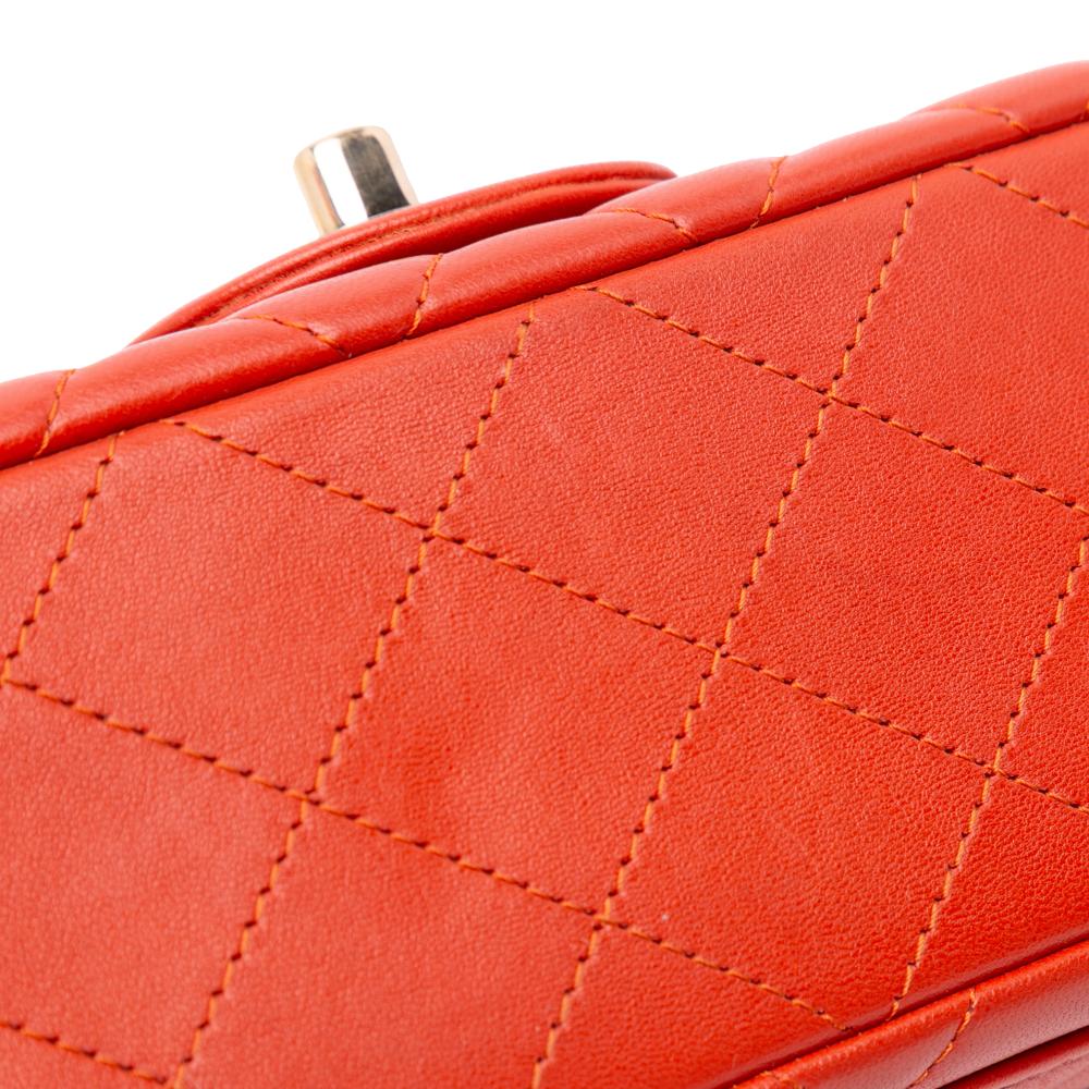 Orange Leather Chanel Flap Bag