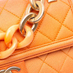 Orange Leather Chanel Flap Bag