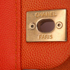 Orange Leather Chanel Flap Bag