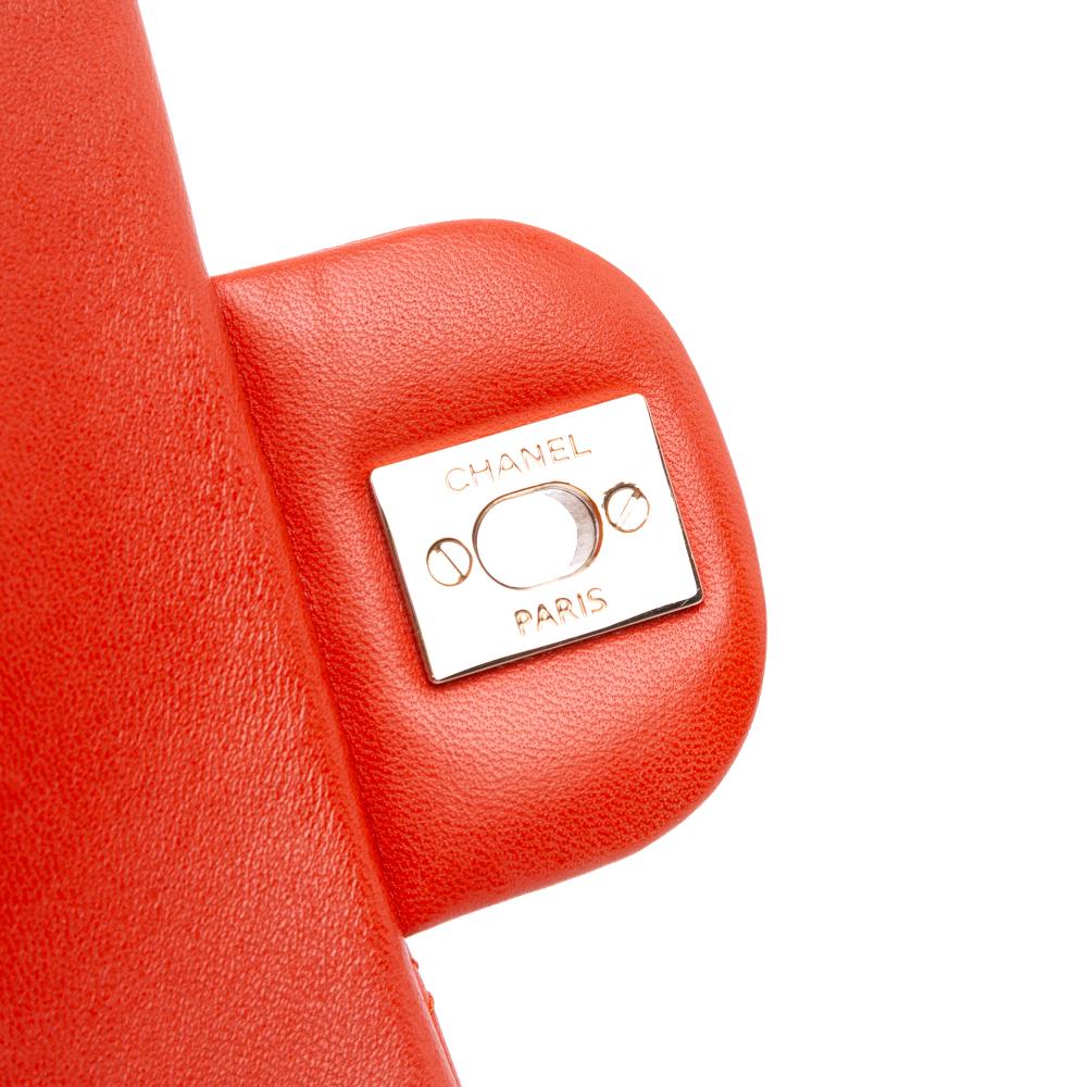 Orange Leather Chanel Flap Bag