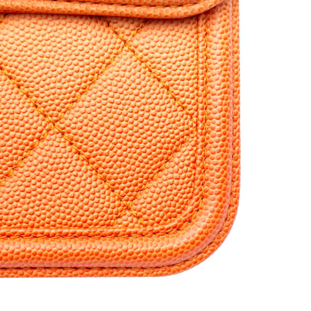 Orange Leather Chanel Flap Bag