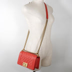 Orange Leather Chanel Flap Bag