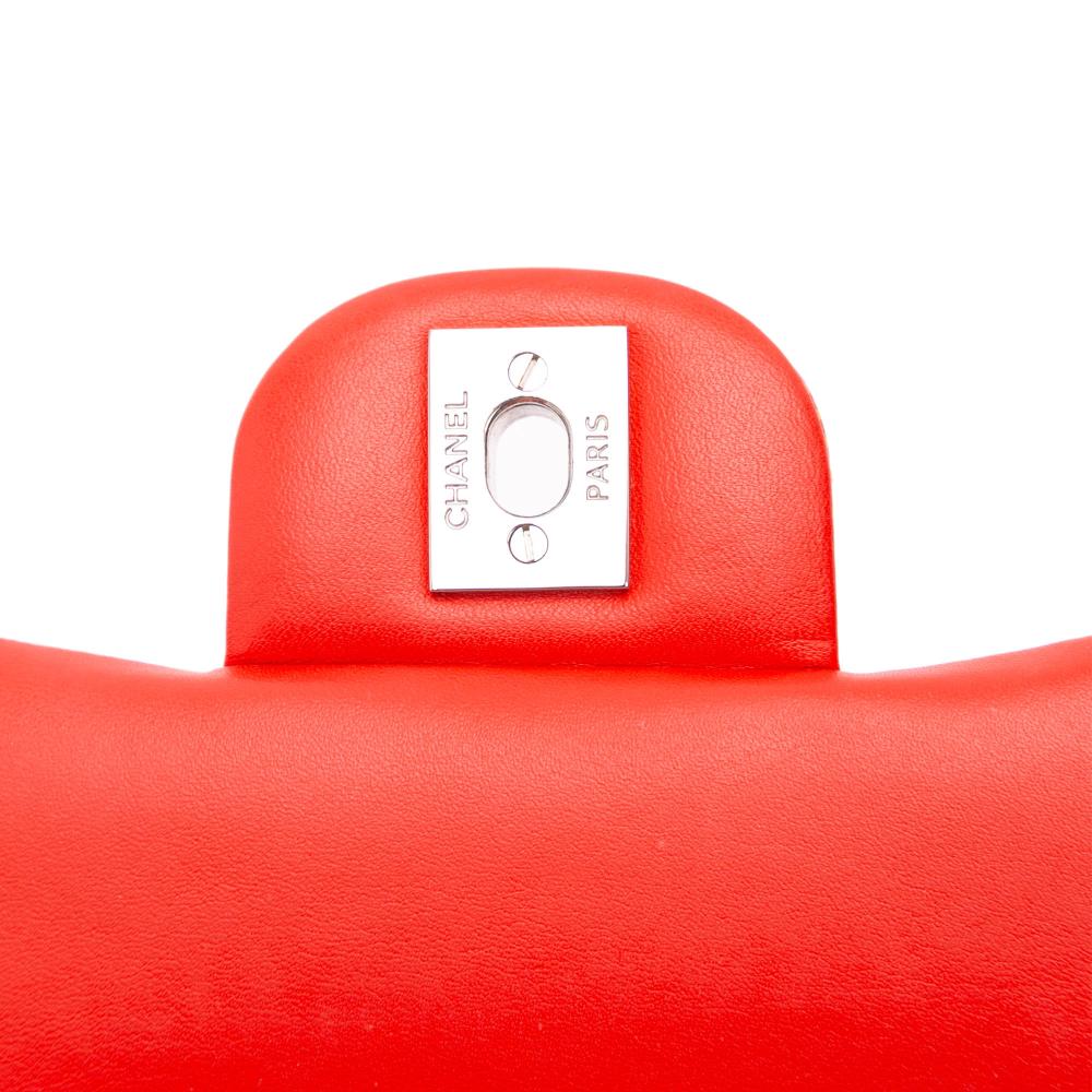 Orange Leather Chanel Crossbody Bag
