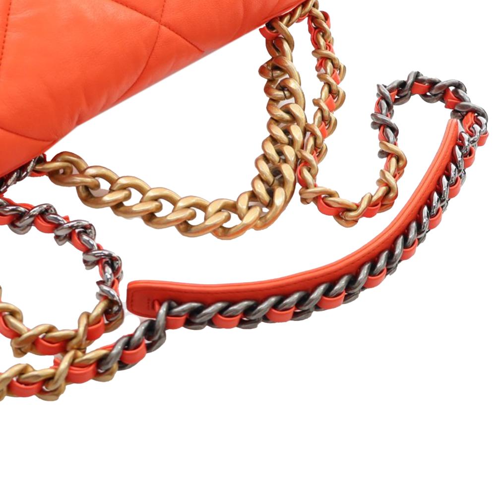 Orange Leather Chanel Flap Bag