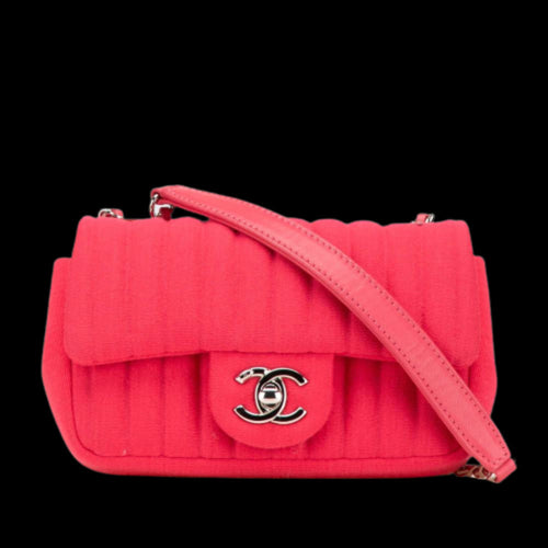 Pink Cotton Chanel Shoulder Bag