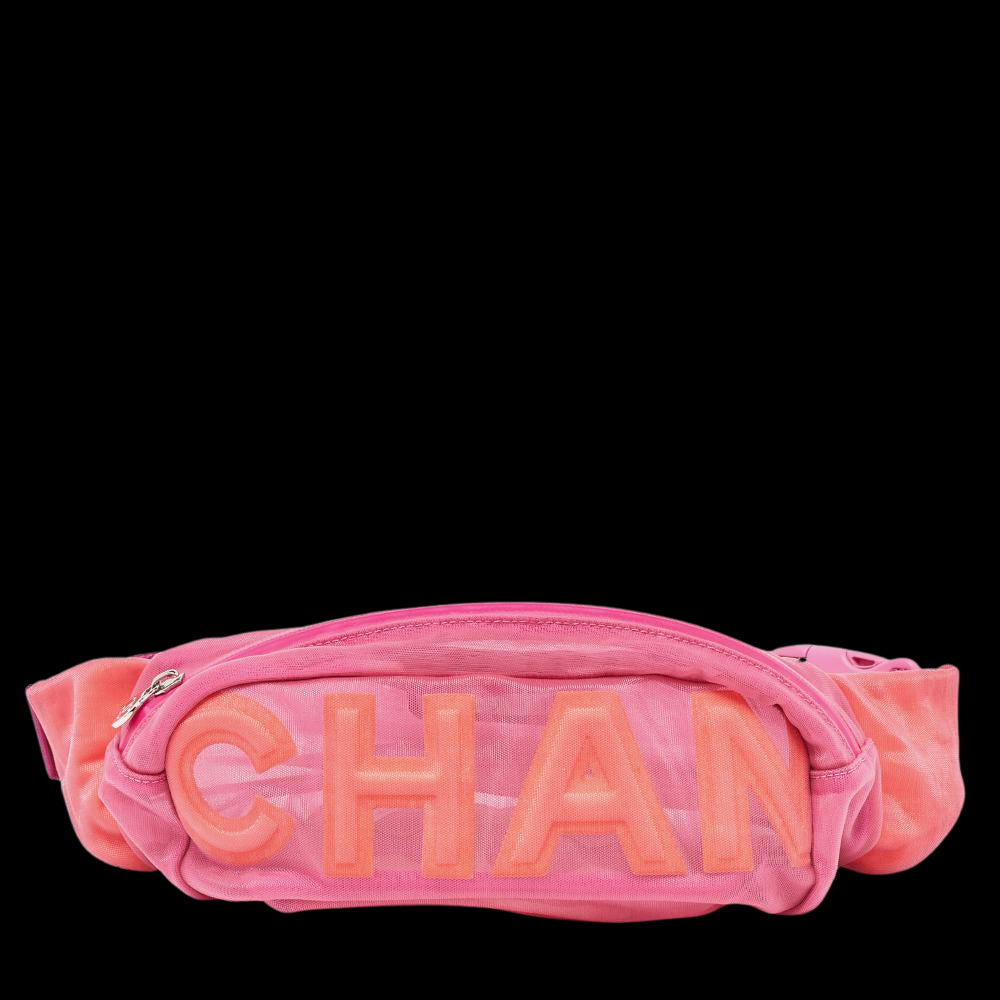 Pink Fabric Chanel Belt Bag