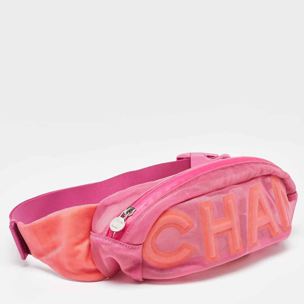 Pink Fabric Chanel Belt Bag