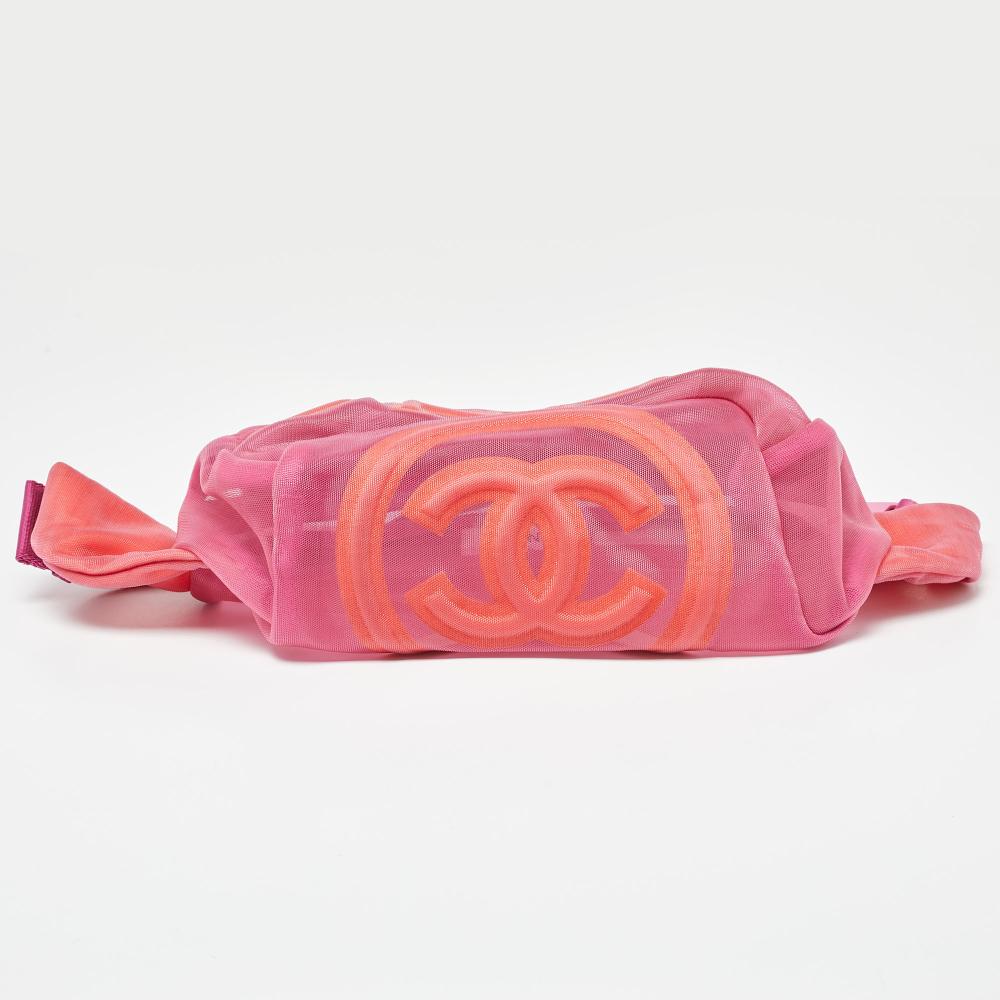 Pink Fabric Chanel Belt Bag