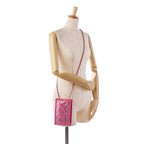 Pink Fabric Chanel Crossbody Bag