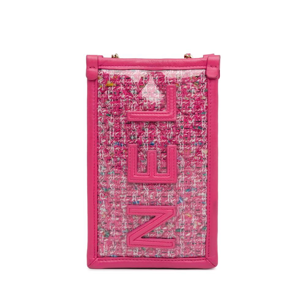 Pink Fabric Chanel Crossbody Bag