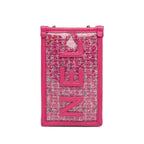 Pink Fabric Chanel Crossbody Bag