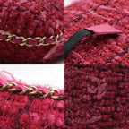 Pink Fabric Chanel Crossbody Bag