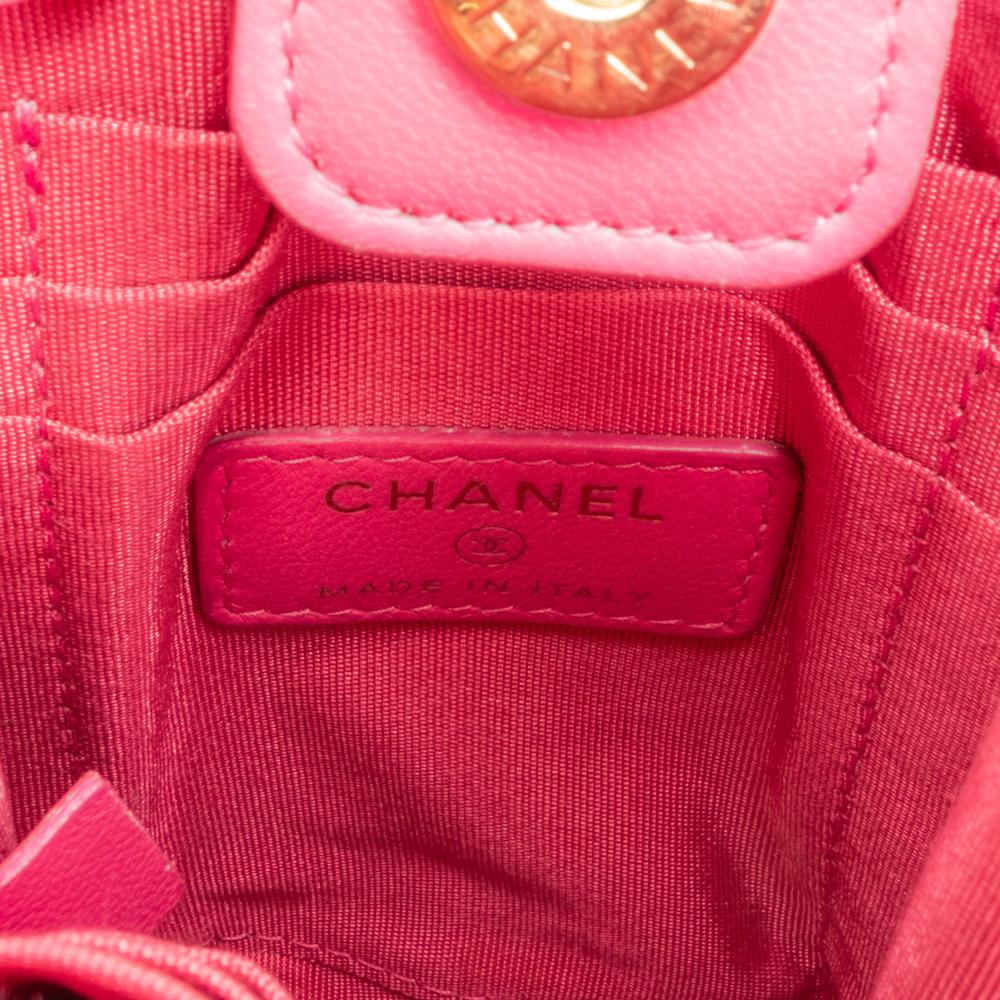 Pink Fabric Chanel Crossbody Bag