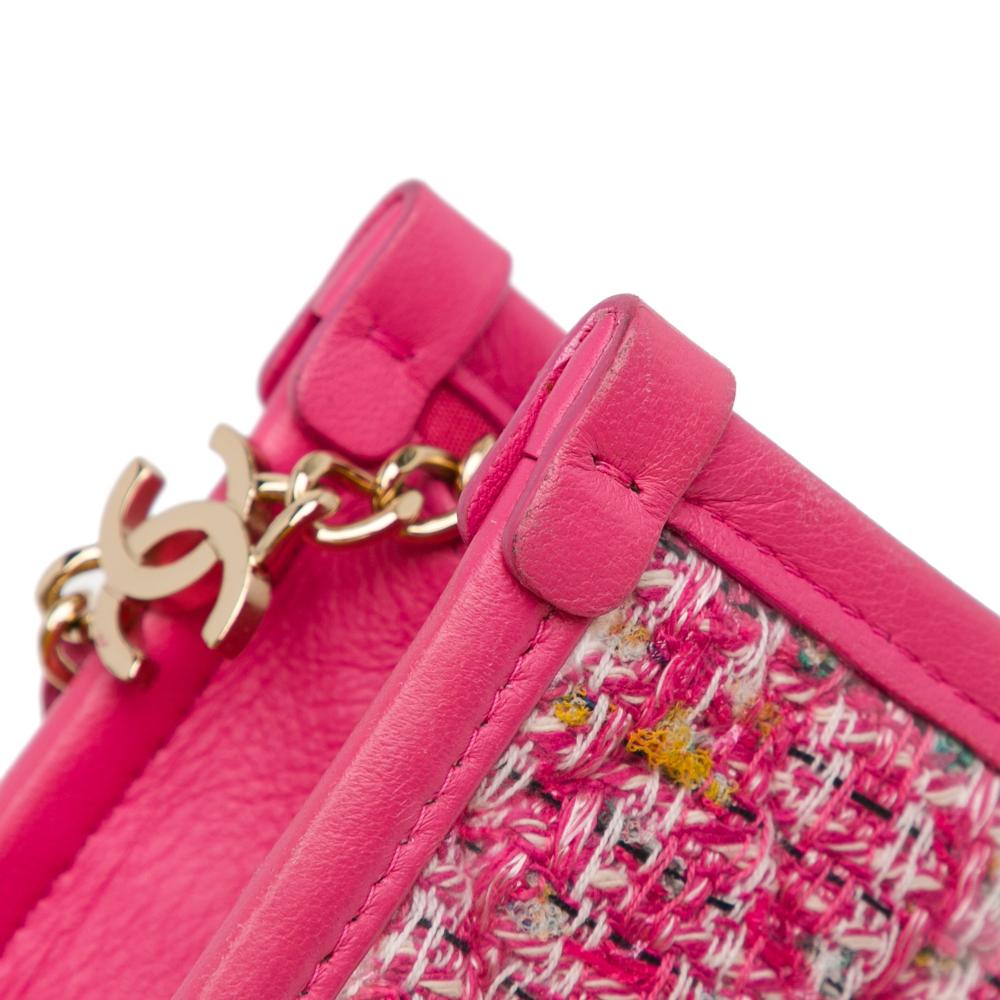 Pink Fabric Chanel Crossbody Bag