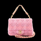 Pink Fabric Chanel Flap Bag