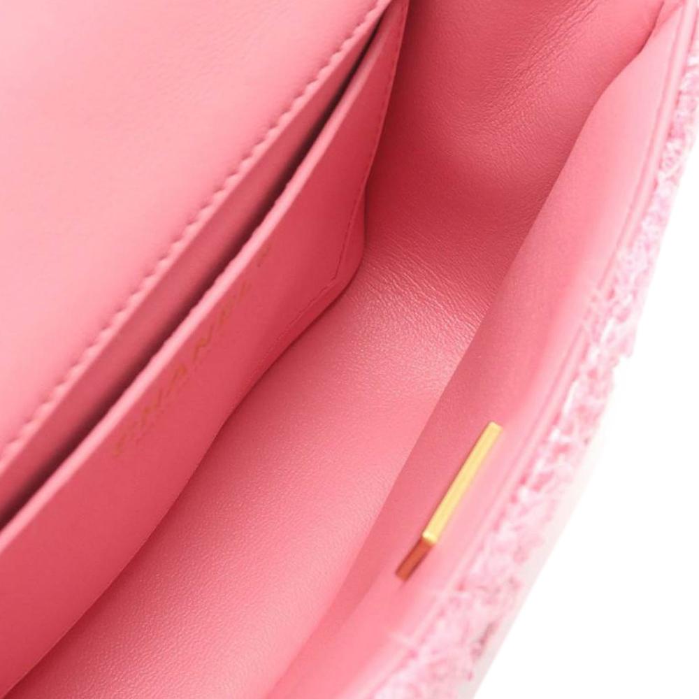 Pink Fabric Chanel Flap Bag