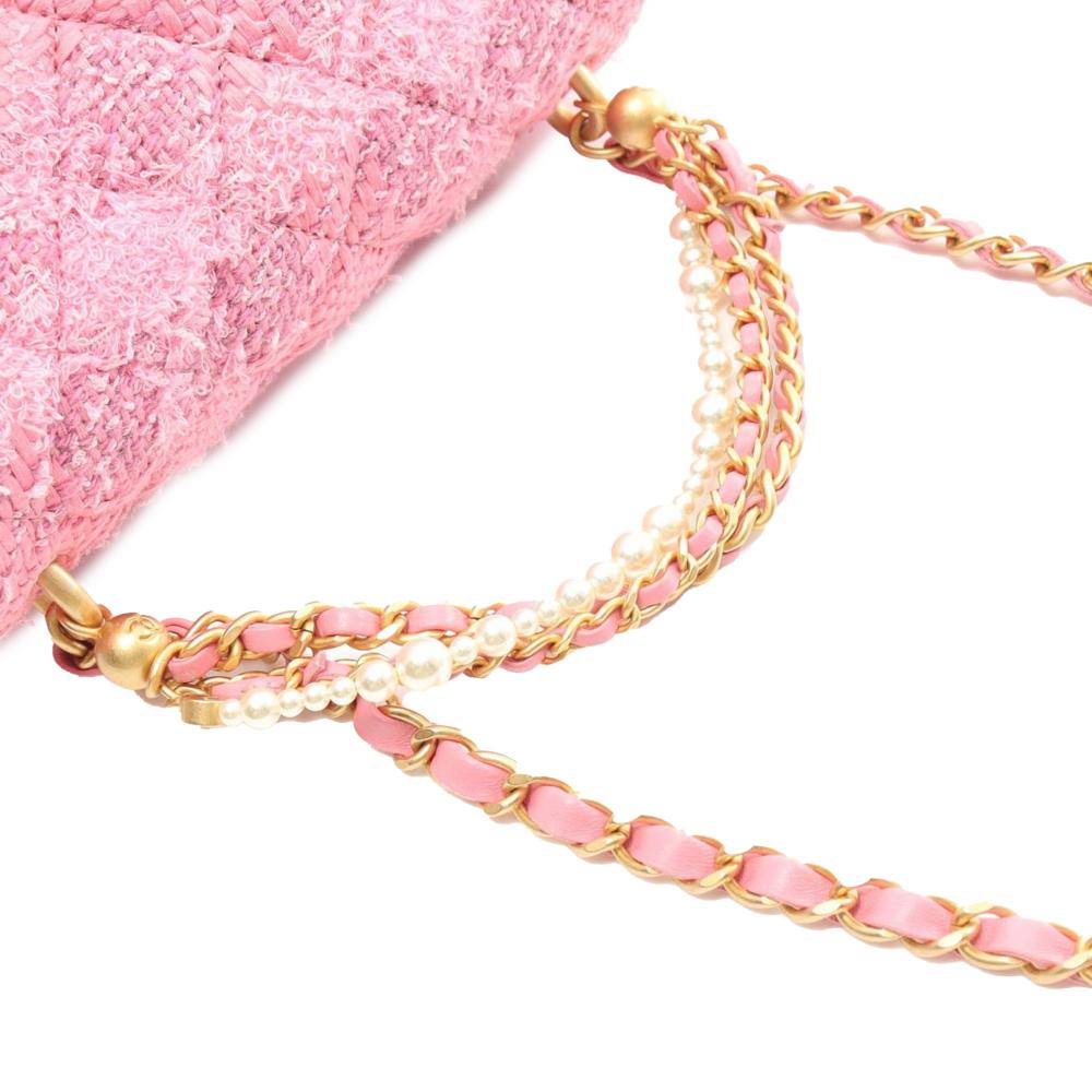 Pink Fabric Chanel Flap Bag