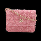 Pink Fabric Chanel Shoulder Bag
