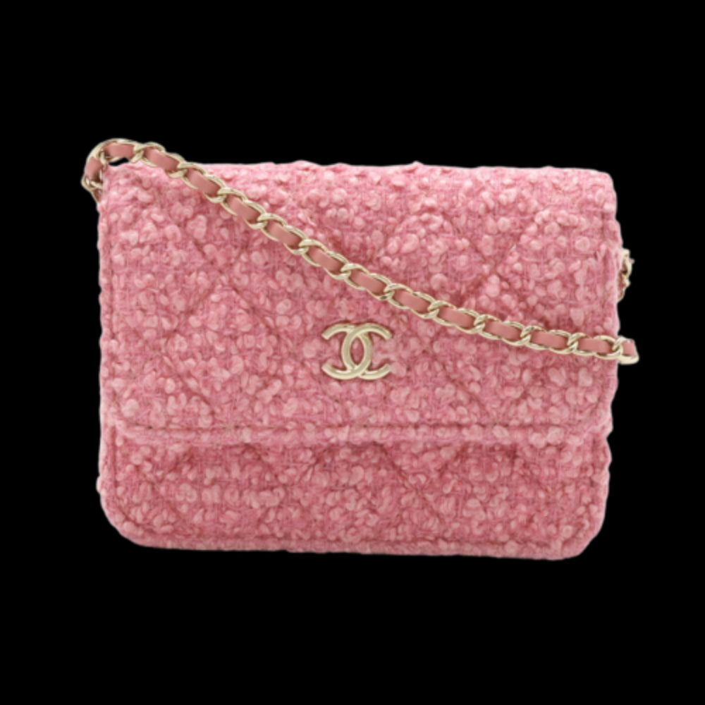 Pink Fabric Chanel Shoulder Bag