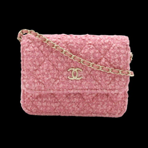 Pink Fabric Chanel Shoulder Bag