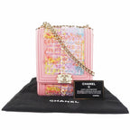 Pink Fabric Chanel Shoulder Bag