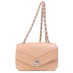 Pink Fabric Chanel Shoulder Bag