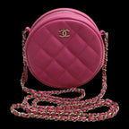 Pink Fabric Chanel Shoulder Bag