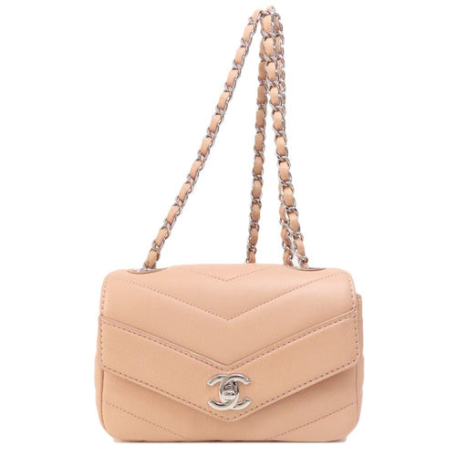 Pink Fabric Chanel Shoulder Bag