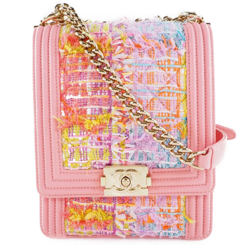 Pink Fabric Chanel Shoulder Bag