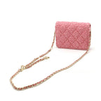 Pink Fabric Chanel Shoulder Bag