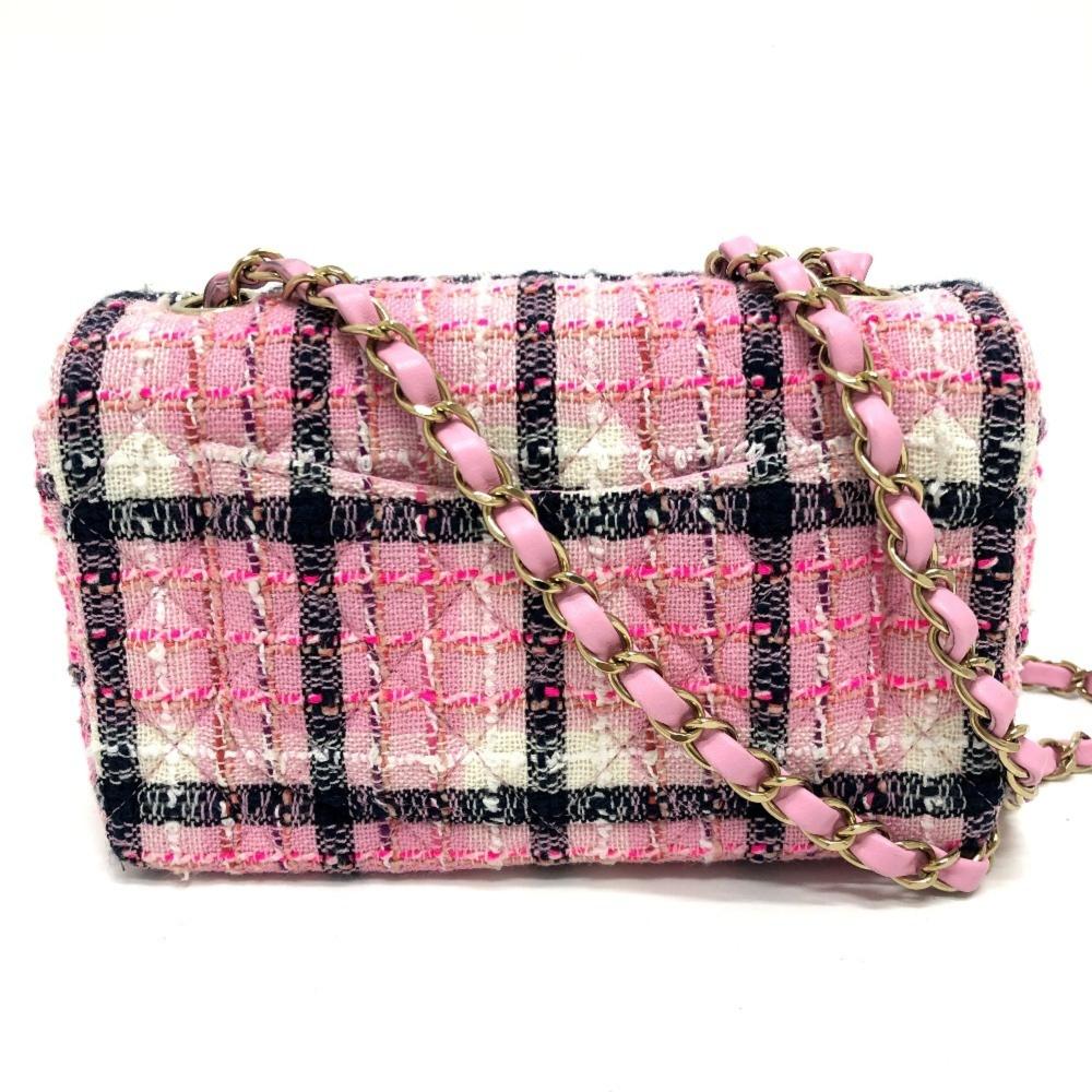 Pink Fabric Chanel Shoulder Bag