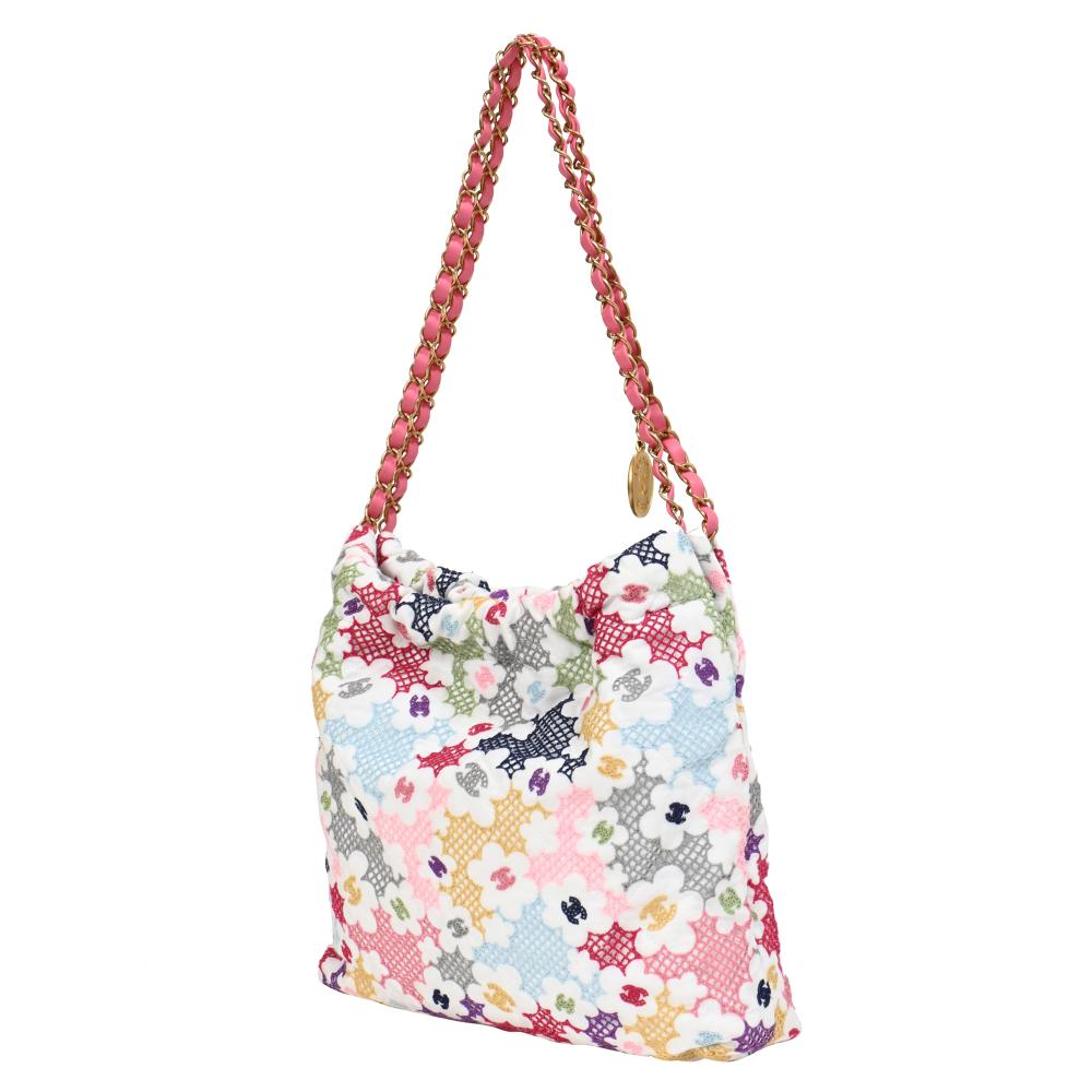 Pink Fabric Chanel Shoulder Bag