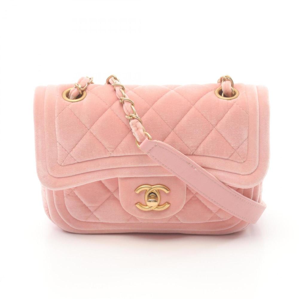 Pink Fabric Chanel Shoulder Bag