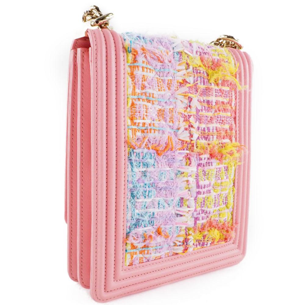 Pink Fabric Chanel Shoulder Bag