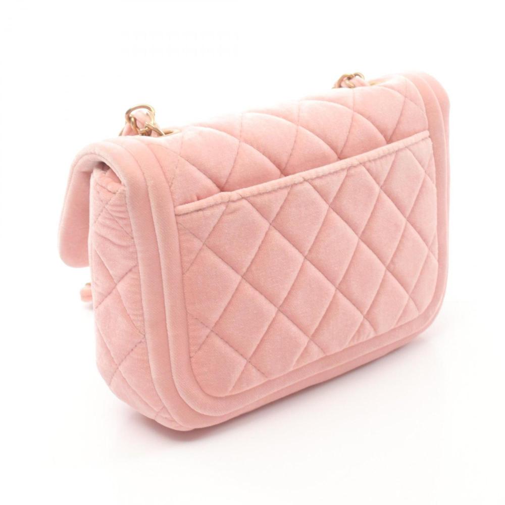Pink Fabric Chanel Shoulder Bag