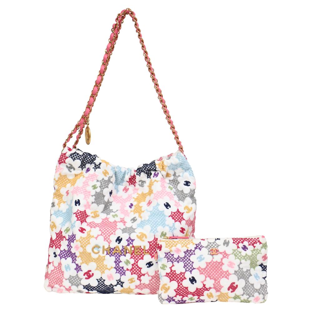 Pink Fabric Chanel Shoulder Bag