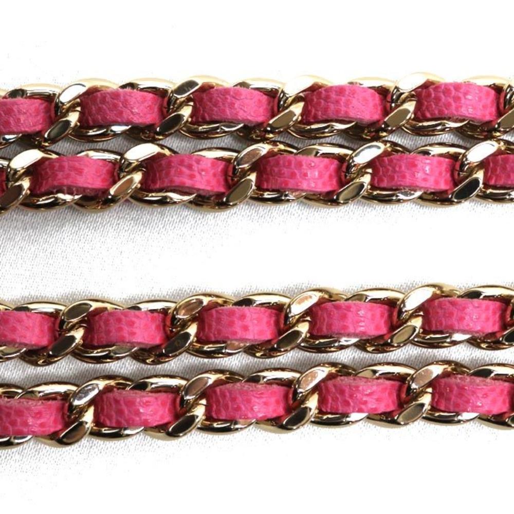 Pink Fabric Chanel Shoulder Bag