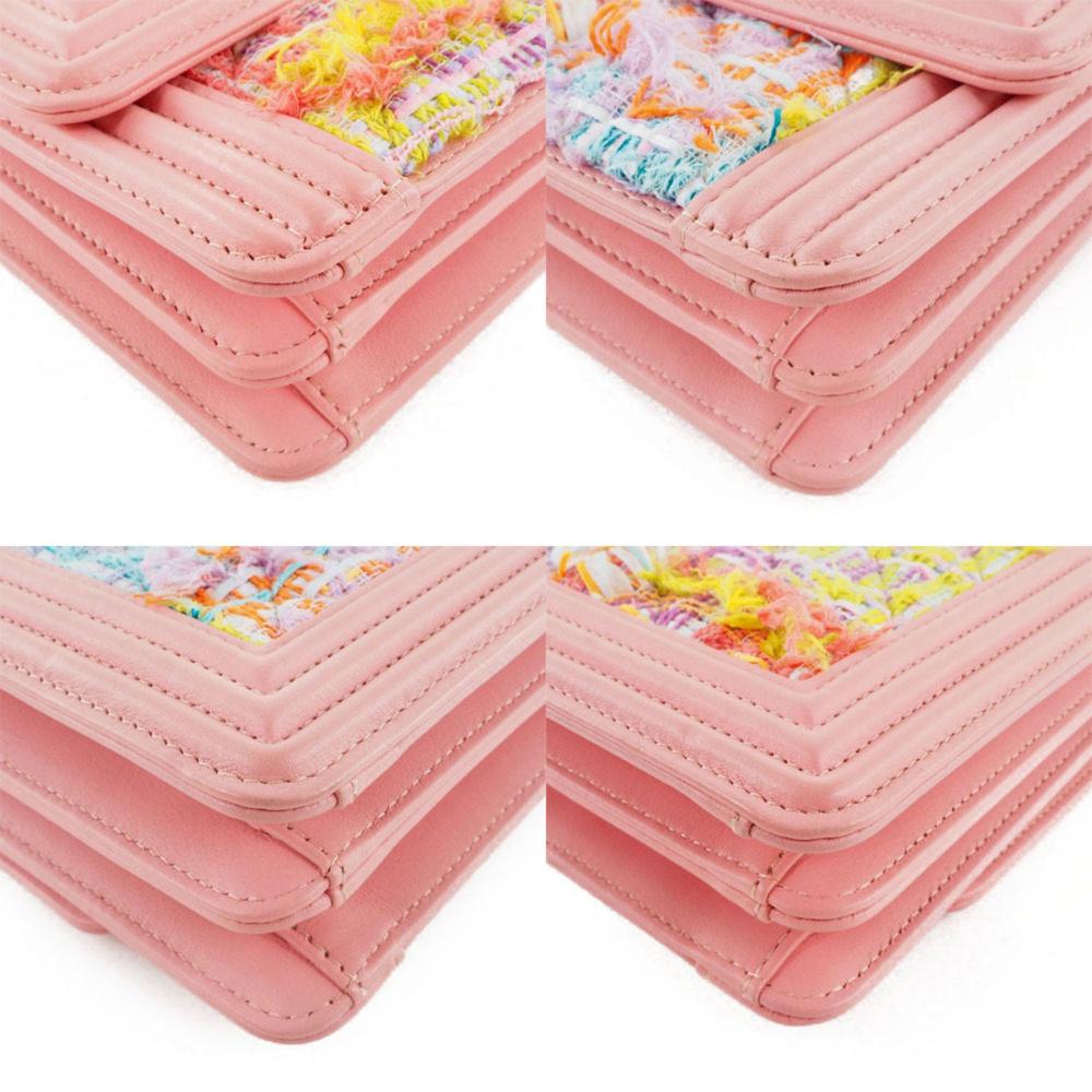 Pink Fabric Chanel Shoulder Bag