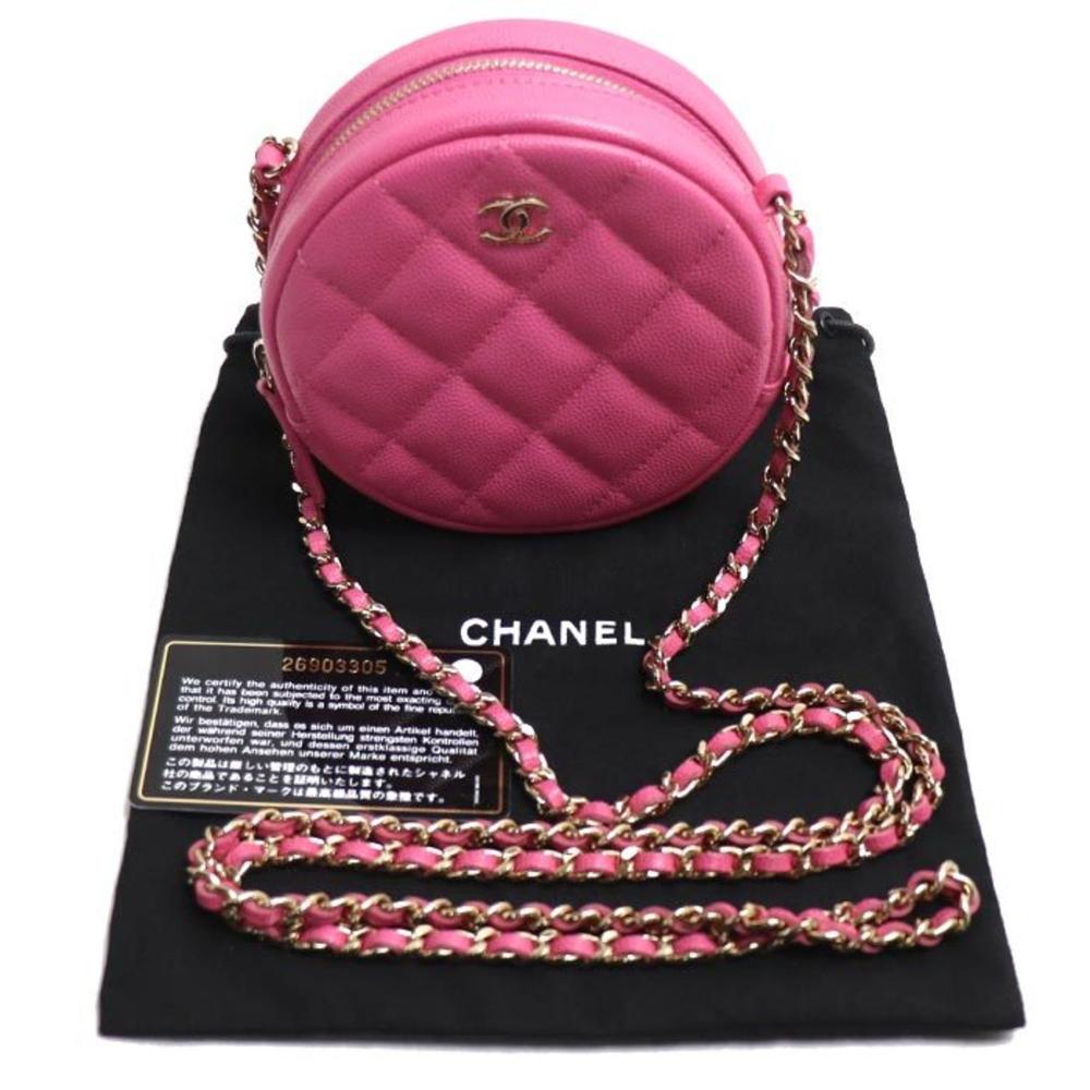 Pink Fabric Chanel Shoulder Bag
