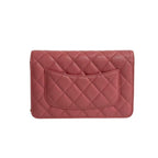 Pink Fabric Chanel Wallet On Chain