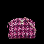 Pink Fabric Chanel Wallet On Chain