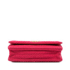 Pink Fabric Chanel Wallet On Chain