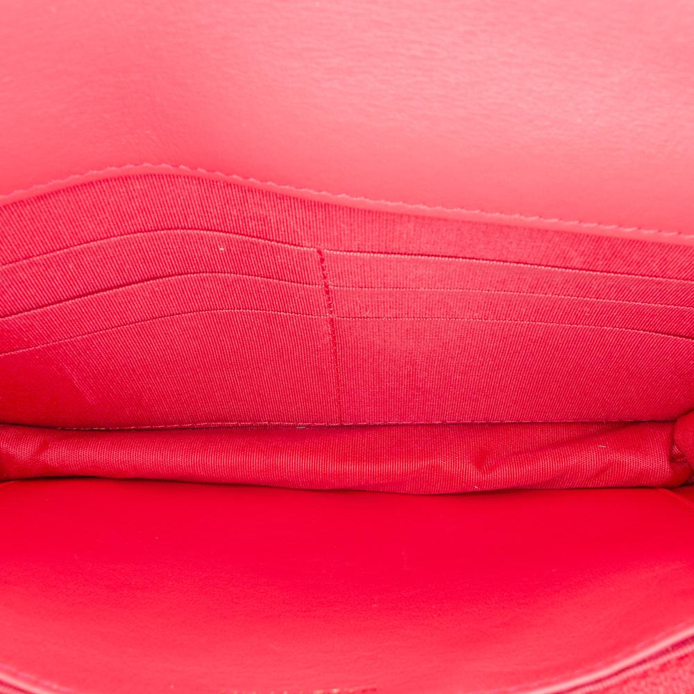Pink Fabric Chanel Wallet On Chain