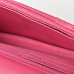 Pink Fabric Chanel Wallet On Chain