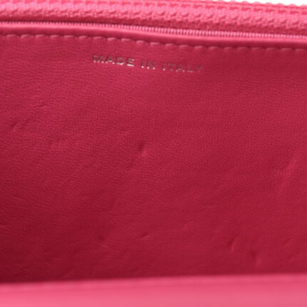 Pink Fabric Chanel Wallet On Chain